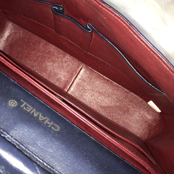 Chanel Vintage Single Flap bag Navy lambskin - Picture 4 of 15